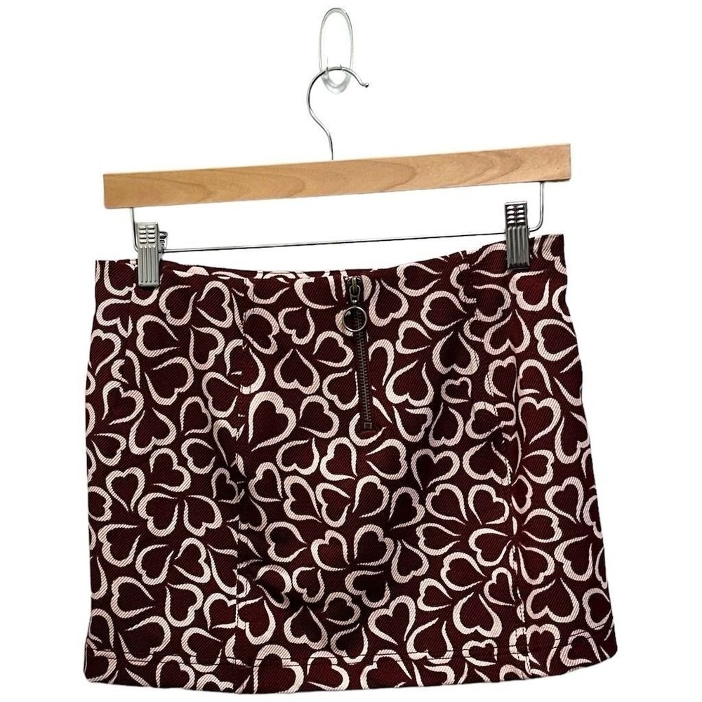 Urban Outfitters Love Print Mini Skirt Red Women's Size S Casual Party Romantic - Picture 4 of 7